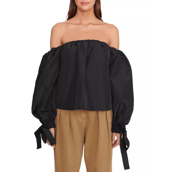 STAUD Colby Off-the-Shoulder Top Black Size L 2179